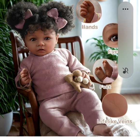 Reborn Baby Doll with Pink Outfit and Accessories - Picture 5 of 11